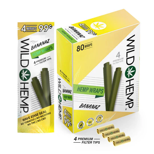 WILD HEMP SLOW BURNING WRAPS DISPLAY OF 20